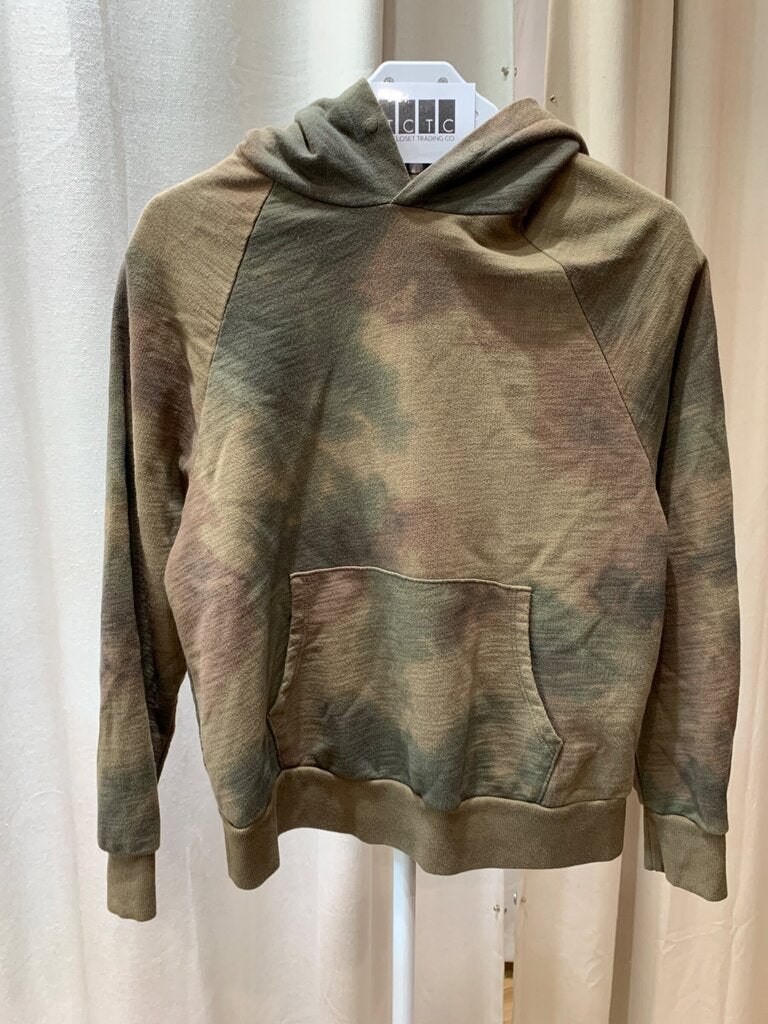 AG Olive Camo Tie-Dye Raglan Pullover Hoodie sz SMALL