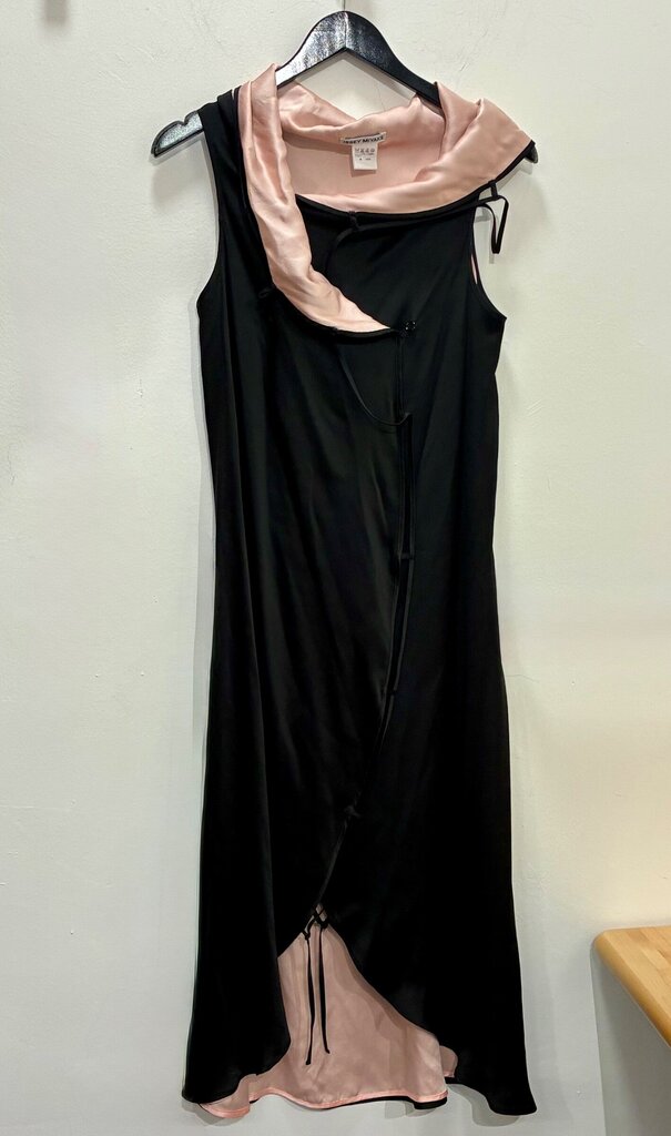 Issey Miyake Silk Colorblock Sleeveless Midi Dress