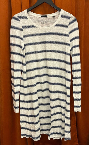 ATM Anthony Thomas Melillo Striped Long Sleeve Dress sz M