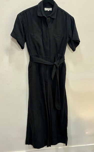 Apiece Apart Black Short Sleeve Belted Jumpsuit sz 2