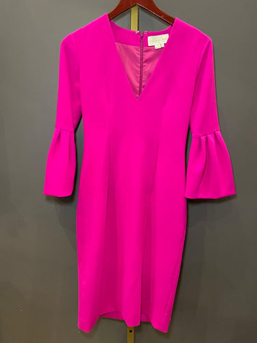 Sachin & Babi Magenta Bell-Sleeve Sheath Dress sz 2