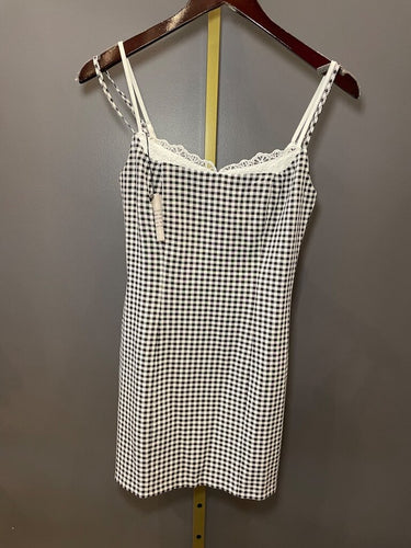 MORE TO COME Gingham Lace-Trim Mini Dress sz XS