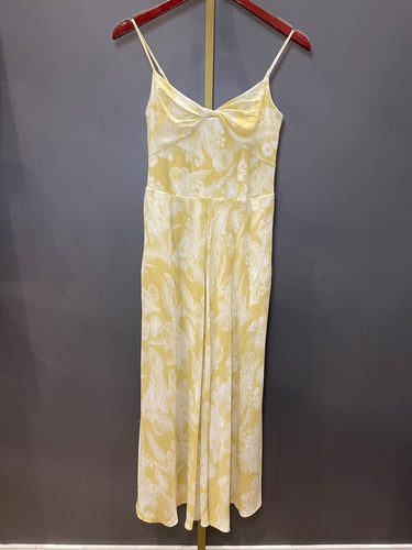 Vince Yellow Floral Wide-Leg Spaghetti Strap Jumpsuit sz XS