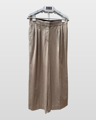 Max Mara Pleated Wide Leg Wool Trousers