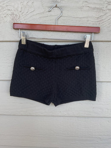Edikted Textured Knit Button Accent Shorts in Black sz XS