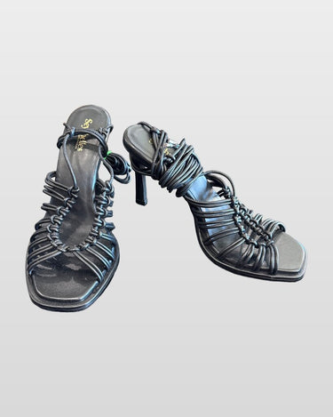 Seychelles Black Strappy Lace-Up Heeled Sandals sz 10