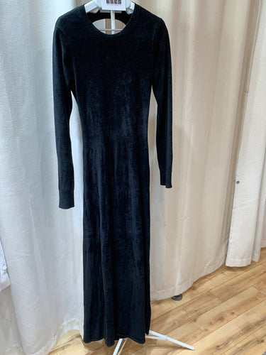 FRAME Noir Knit Open Back Maxi Dress sz S?