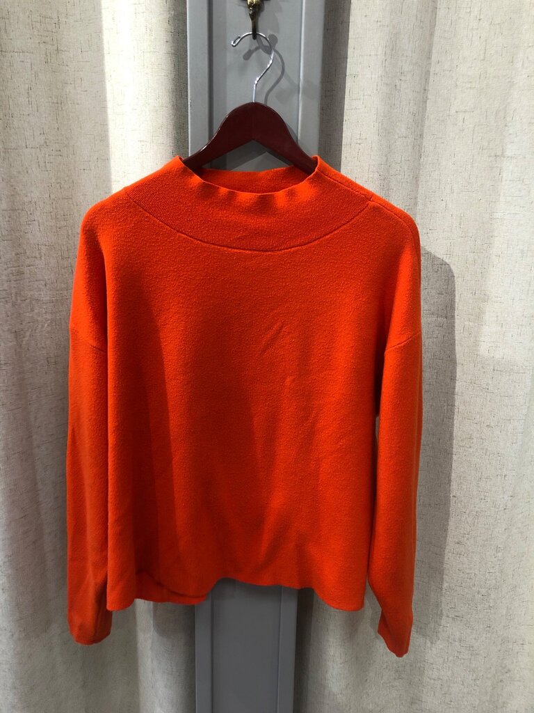 Maeve by Anthropologie Orange Mock Neck Knit Pullover Sweater sz L