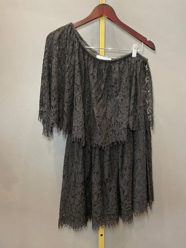Alexis Black Lace One-Shoulder Mini Dress sz M