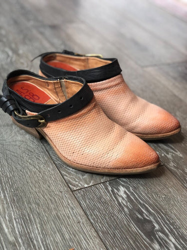 A.S.98 Textured Leather Buckle Mules sz 39