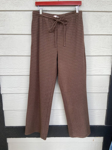 Bailey Rose Striped Wide Leg Drawstring Pants sz L