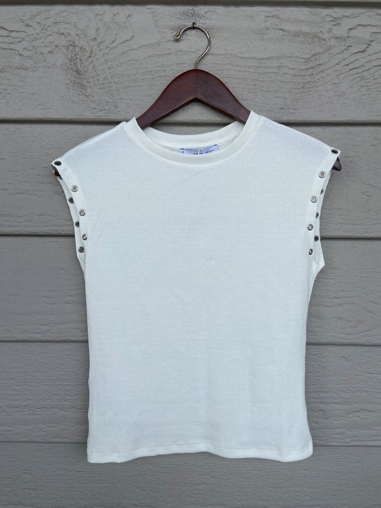 Mango Ribbed Grommet Side Top sz M