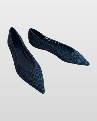 Rebecca Minkoff Black Woven Pointed Toe Ballet Flats sz 10M