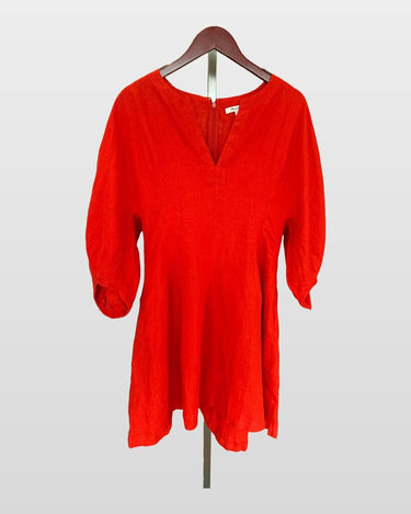Madewell Red Short Sleeve V-Neck Mini Dress Size 10 sz 10