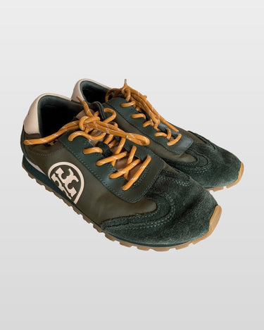 Tory Burch Suede and Nylon Low-Top Sneakers