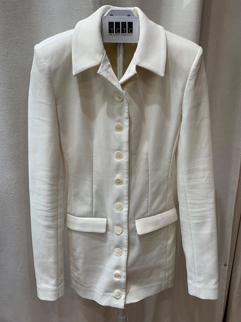 Helsa Ivory Button-Front Tailored Jacket sz S