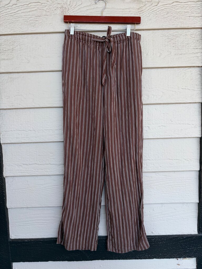 Zara Brown Striped Wide Leg Pants sz S