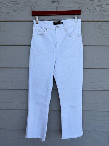 Veronica Beard Jeans White Cropped Straight Leg Jeans sz 30
