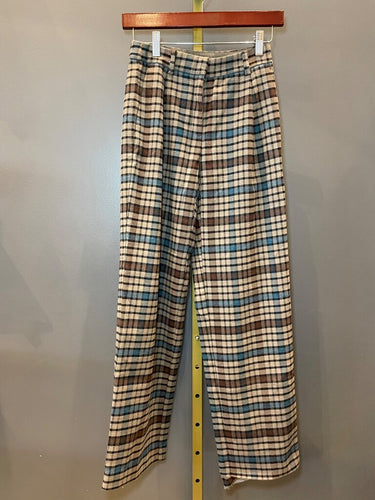 Babaton Plaid Wide-Leg Pants sz 0