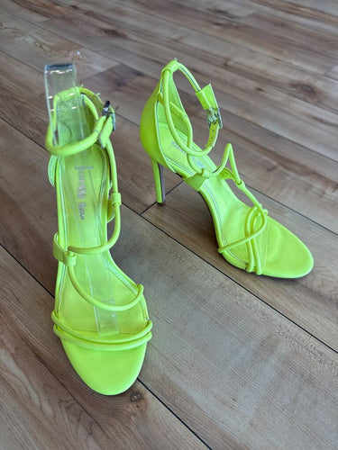 Gianni Bini Neon Strappy Heeled Sandals sz 6.5M