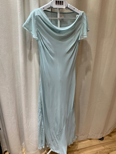 Reformation Mint Blue Draped Maxi Dress sz M