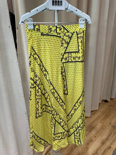 Ganni Yellow Printed Maxi Skirt