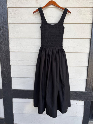 Pistola Black Smocked Midi Dress sz XS
