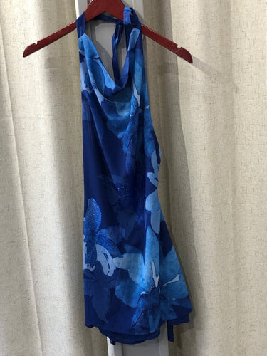 Princess Polly Blue Floral Halter Mini Dress sz 4