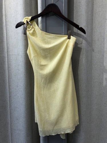 Luvalot Draped One Sleeve Mini Dress sz USA 2