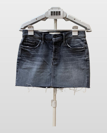 Mother Faded Black Denim Frayed Mini Skirt sz 26