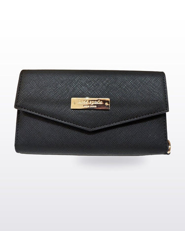 Kate Spade Black Saffiano Leather Trifold Envelope Wallet