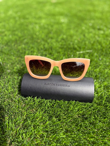 Barton Perreira Peach Acetate Sunglasses with Case