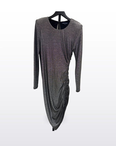 Veronica Beard Metallic Ruched Long Sleeve Mini Dress sz S