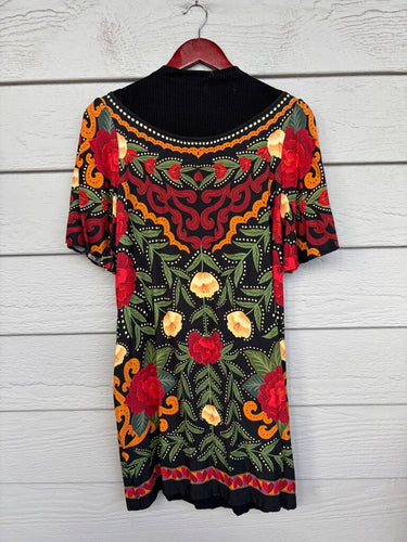 Farm Rio for Anthropologie Floral Print Short Sleeve Mini Dress sz S