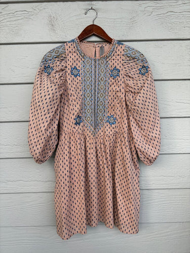 Anthropologie Embroidered Boho Mini Dress sz S