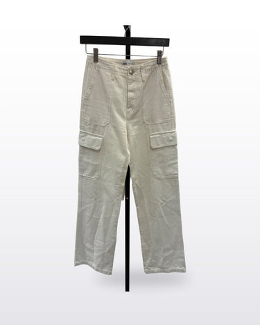 Zara Off-White Straight Leg Cargo Jeans sz 0