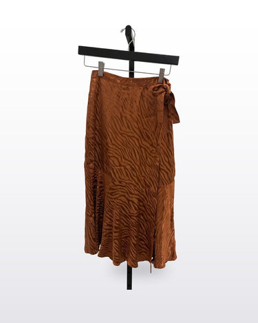Maeve by Anthropologie Rust Zebra Jacquard Midi Skirt sz 0