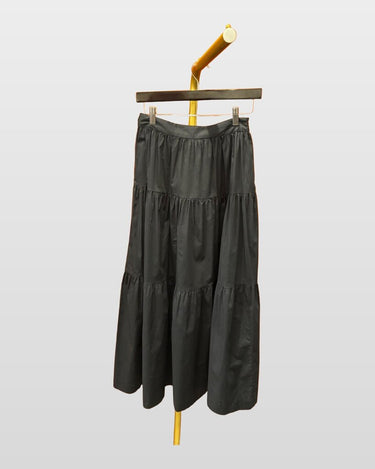 Staud Black Tiered Maxi Skirt sz 4