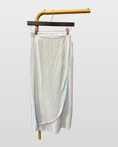 Lily Ashwell Light Blue Floral Wrap Maxi Skirt sz XS