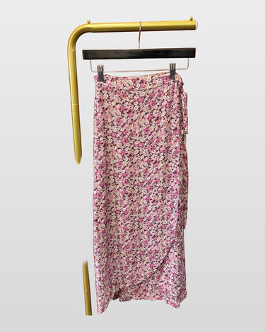 Lily Ashwell Floral Print Wrap Midi Skirt sz XS