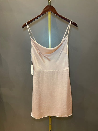 Sunday Best Blush Pink Satin Cowl Neck Mini Dress sz S