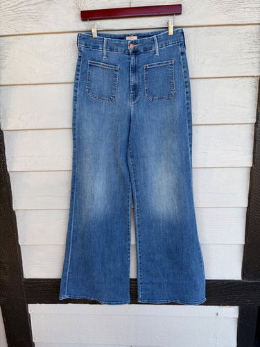 MOTHER Wide Leg Patch Pocket Flare Jeans sz 28