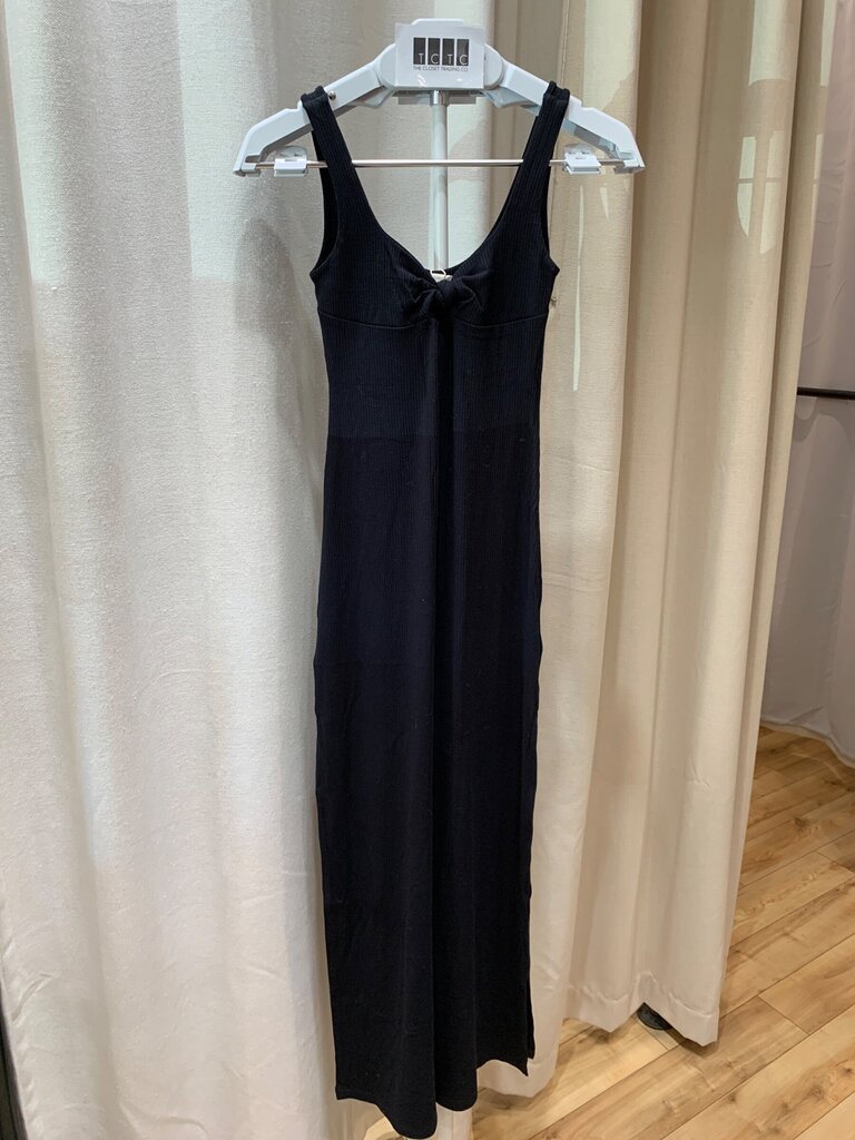 L*Space Alexis Ribbed Knot-Front Maxi Dress in Black sz XS
