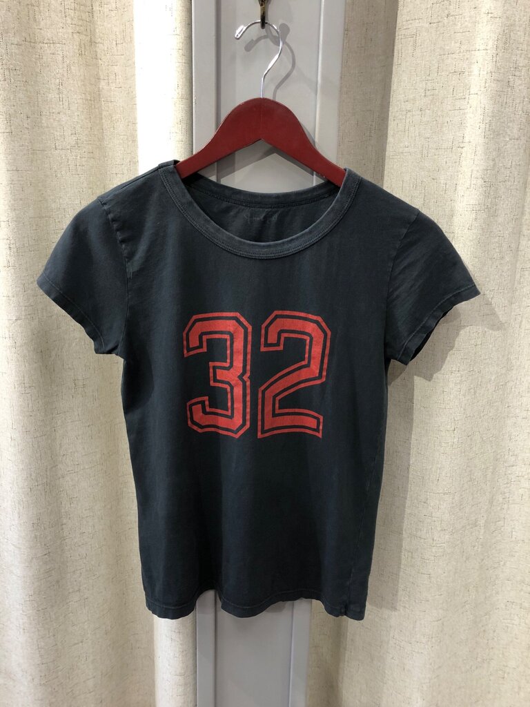 John Galt Washed Graphic '32' Baby Tee sz O/S