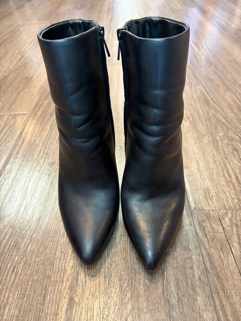 Sam Edelman Black Leather Pointed-Toe Stiletto Ankle Booties sz 9