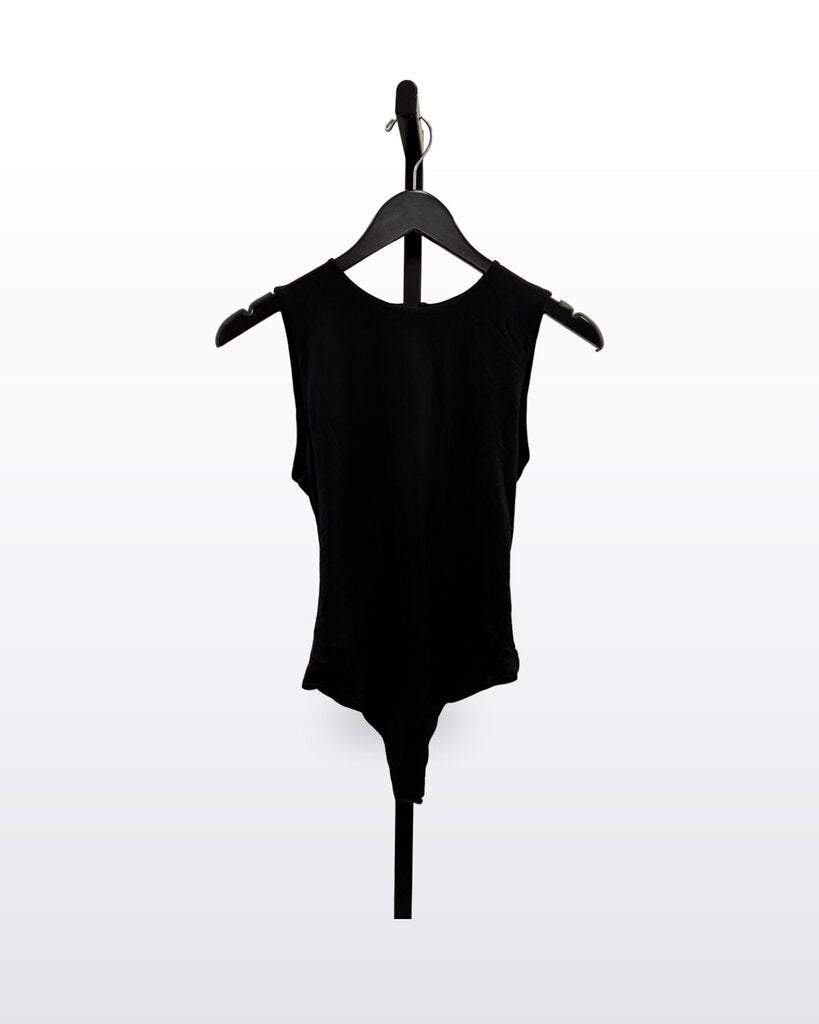Alice + Olivia Black Sleeveless Zip-Back Bodysuit sz S