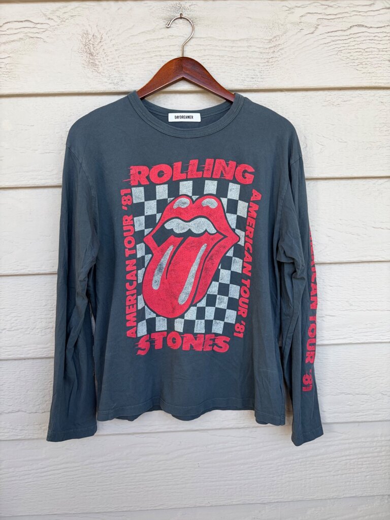 Daydreamer Charcoal The Rolling Stones American Tour '81 Long Sleeve Graphic Tee sz M