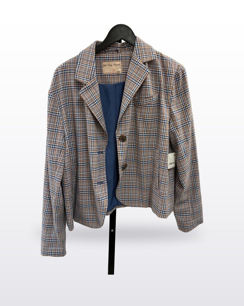 We The Free Plaid Cropped Blazer Jacket sz XS