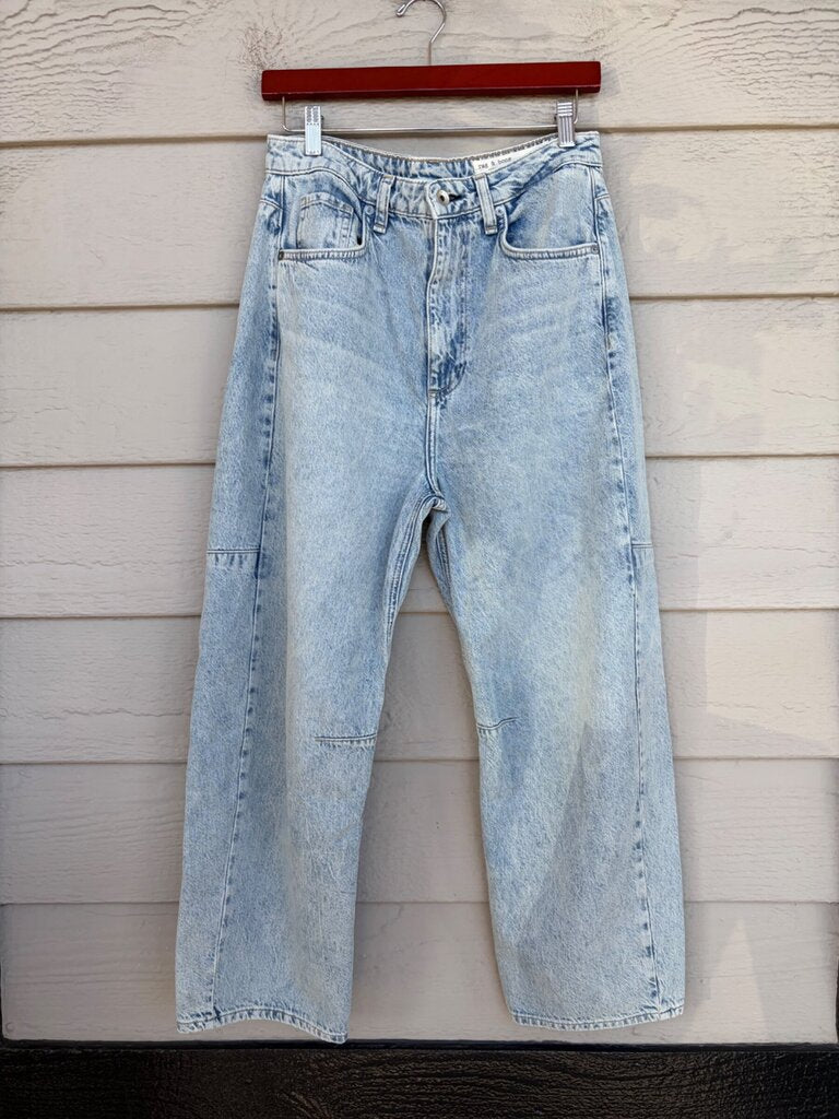 rag & bone Chase High-Rise Barrel Jean Light Wash Size 27 sz 27