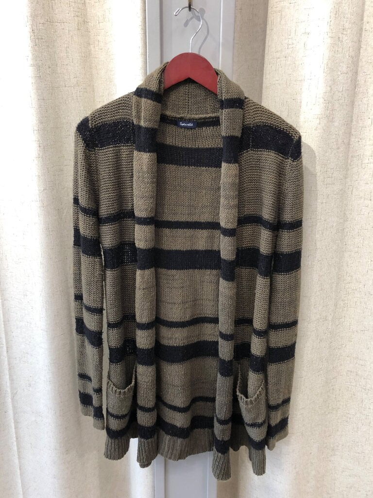 Splendid Striped Open Front Knit Cardigan sz O/S